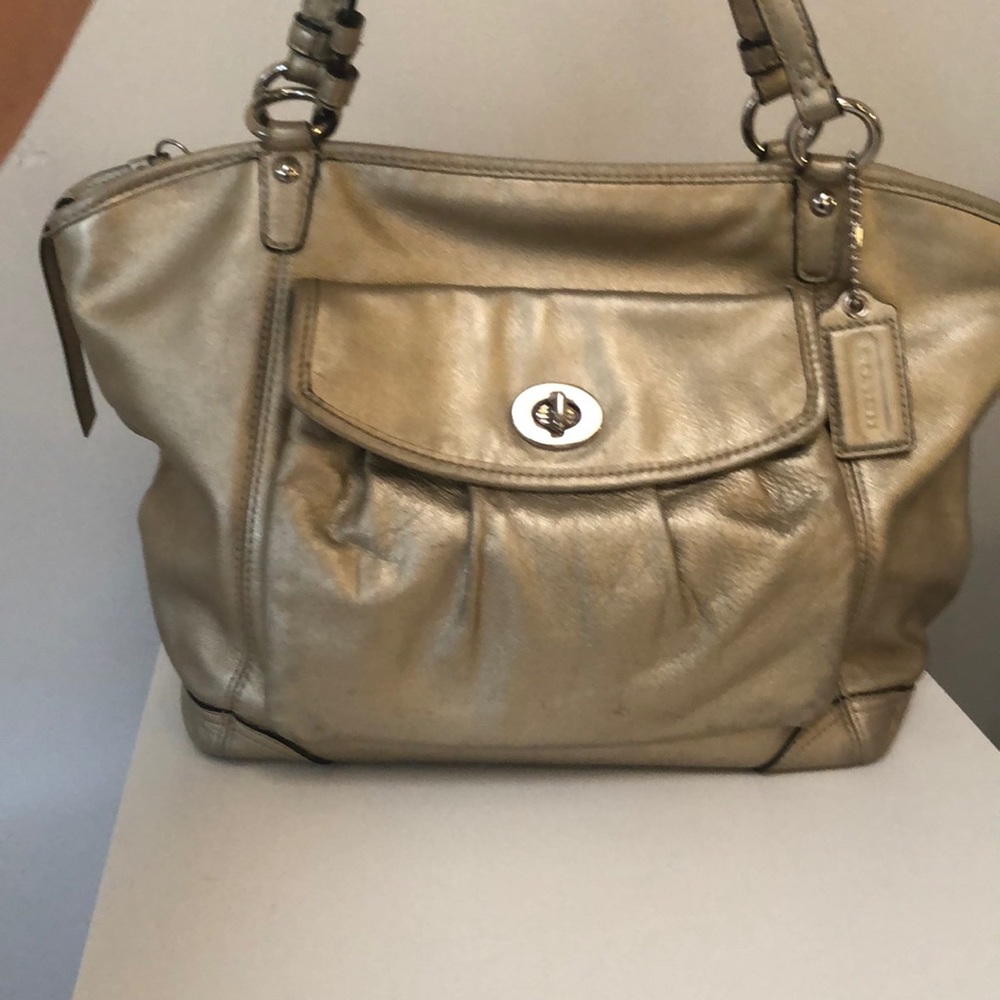 Coach shoulder bag metallic gold - Picture 2 of 7